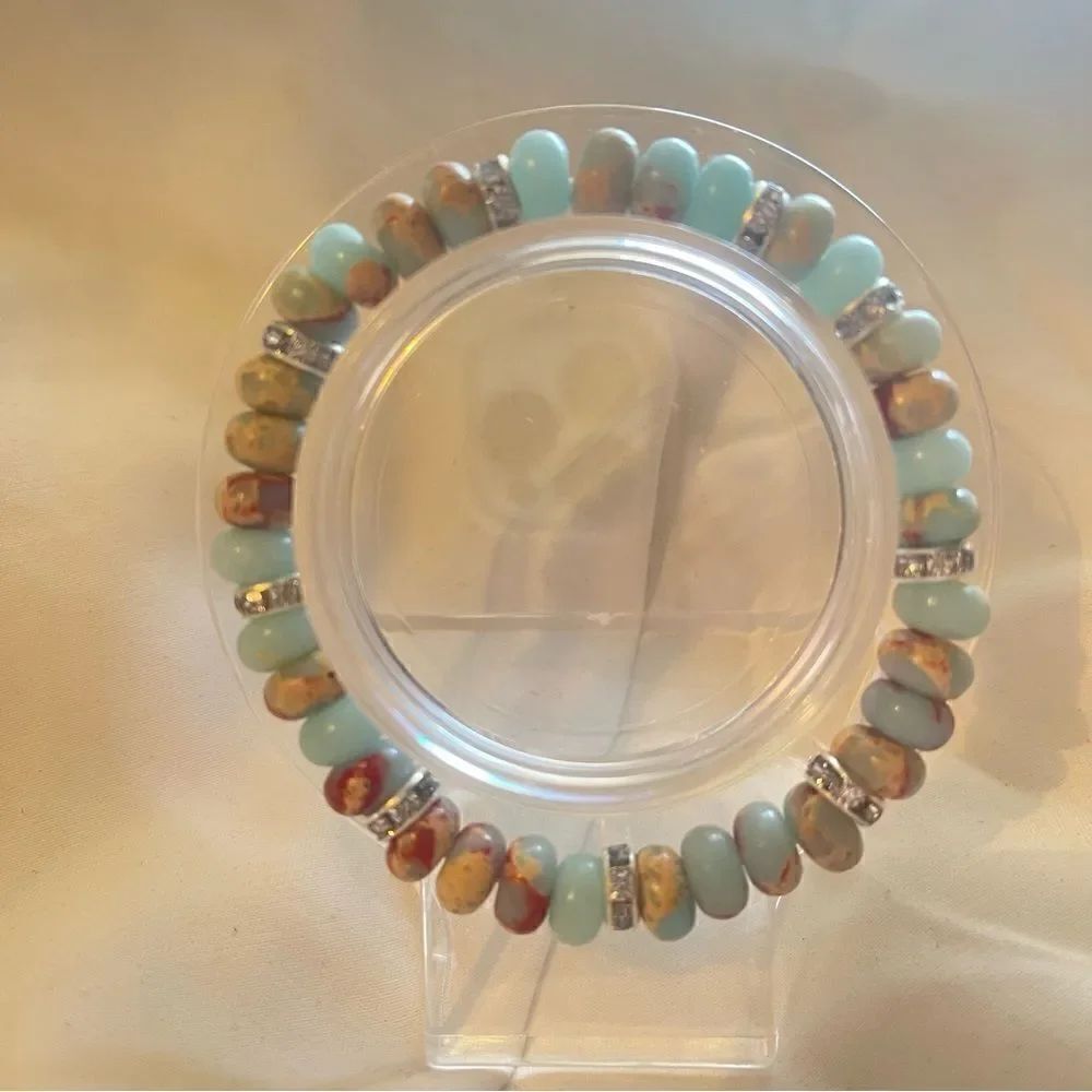 Protection crystal beads beaded bracelet stretch snakeskin sea sediment Jasper